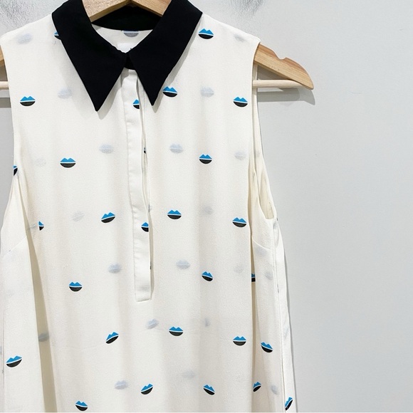 A.L.C. Reese Lips Print Silk Dress Size 2 - Picture 3 of 12